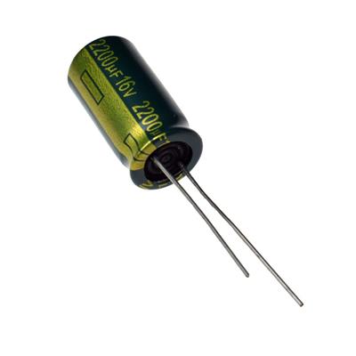 2200UF 16V-10*20-105C-GREEN | 2200UF 16V-10*20-105C-GREEN (LW SERIES) | خازن الکترولیت 2200 میکرو فاراد 16 ولت