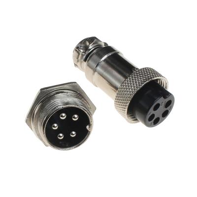 CONNECTOR GX16-5 M&F | CONNECTOR GX16-5 | کانکتور فلزی نظامی 5 پین GX16