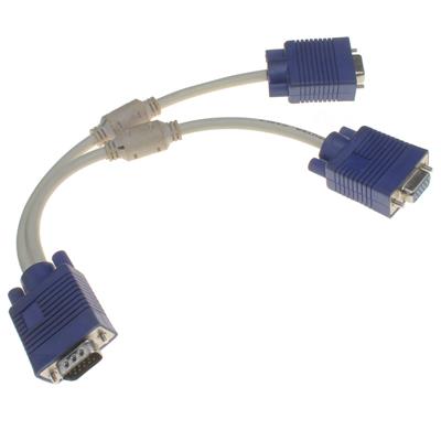 VGA MALE TO DUAL VGA FEMALE SPLITTER CABLE