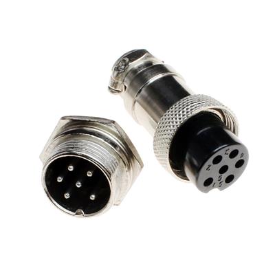 CONNECTOR GX16-6 M&F | CONNECTOR GX16-6 | کانکتور فلزی نظامی 6 پین GX16