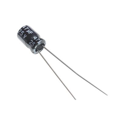 47UF 25V-5*7-105C-BLACK | KM470M1EBKJ0507VBK | خازن الکترولیت 47 میکرو فاراد 25 ولت