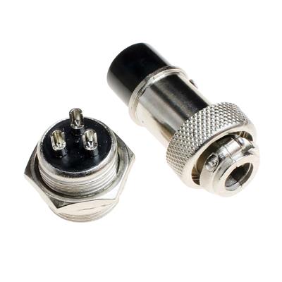 CONNECTOR GX16-3 M&F | CONNECTOR GX16-3 | کانکتور فلزی نظامی 3 پین GX16