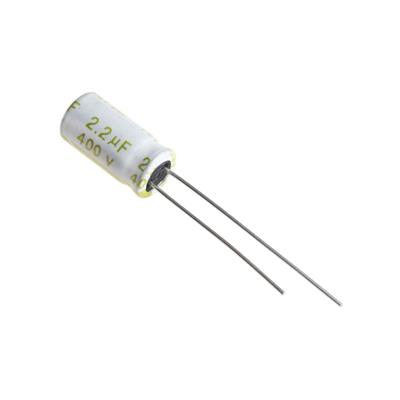 2.2UF 400V-6.3*12-105C-WHITE | LF2R2M2GBKJ0612EWG | خازن الکترولیت 2.2 میکرو فاراد 400 ولت