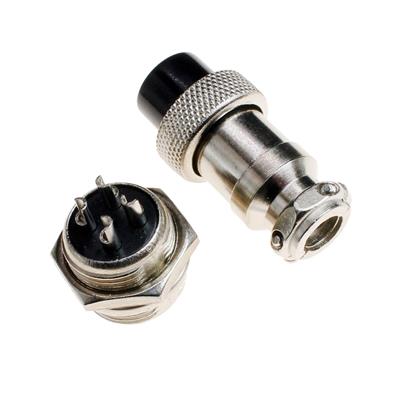 CONNECTOR GX16-4 M&F | CONNECTOR GX16-4 | کانکتور فلزی نظامی 4 پین GX16