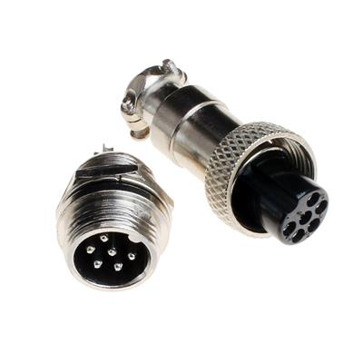 CONNECTOR GX12-6 M&F | CONNECTOR GX12-6 | کانکتور نظامی فلزی 6 پین GX12