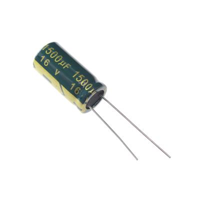1500UF 16V-10*20-105C-GREEN | LF152M1CBKJ1020VGN | خازن الکترولیت 1500 میکرو فاراد 16 ولت