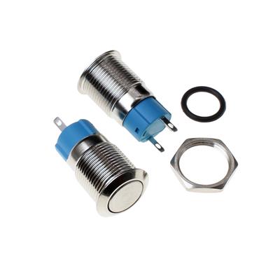 METAL SWITCH WATERPROOF NO LIGHT SELF RESETTING 12MM | کلید فشاری فلزی قطر 12 میلی متر