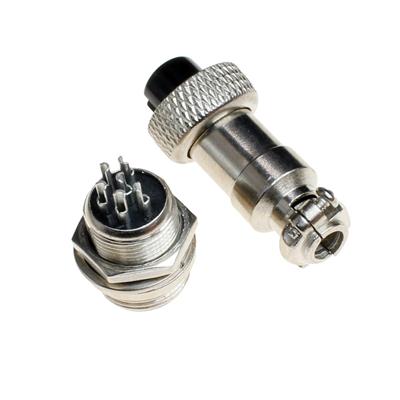 CONNECTOR GX12-6 M&F | CONNECTOR GX12-6 | کانکتور نظامی فلزی 6 پین GX12