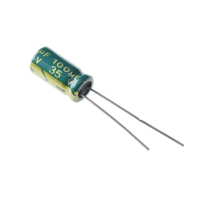 100UF 35V-6.3*12-105C-GREEN | LF101M1VBKJ0612EGN | خازن الکترولیت 100 میکرو فاراد 35 ولت