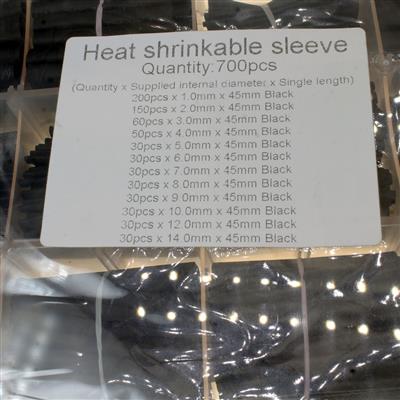 HEAT SHRINKABLE SLEEVE PACK 700PCS BLACK | HEAT SHRINKABLE SLEEVE PACK 700PCS | پک وارنیش حرارتی بسته 700 تایی