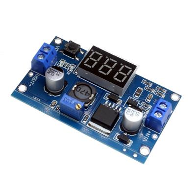 LM2596 MODULE WITH VOLTAGE DISPLAY | ماژول کاهنده ولتاژ 4-40 ولت به 1.23-35 ولت 2 آمپر با نمایشگر