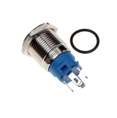 METAL SWITCH WATERPROOF WITH LIGHT SELF-LOCKING 16MM | کلید فشاری فلزی چراغ دار قطر 16 میلی متر
