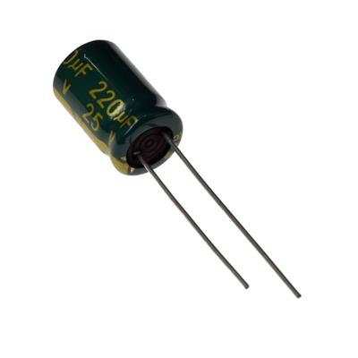 220UF 25V-8*12-105C-GREEN | 220UF 25V-8*12-105C-GREEN (LW SERIES) | خازن الکترولیت 220 میکرو فاراد 25 ولت