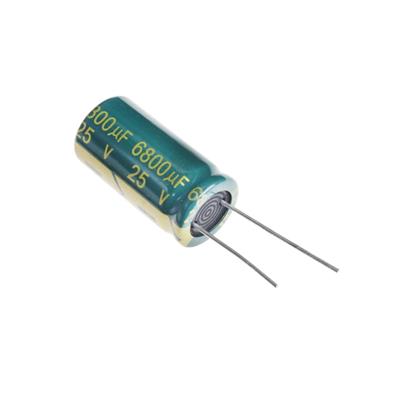 6800UF 25V-16*30-105C-GREEN | KM682M1EBKJ1630VBK | خازن الکترولیت 6800 میکرو فاراد 25 ولت