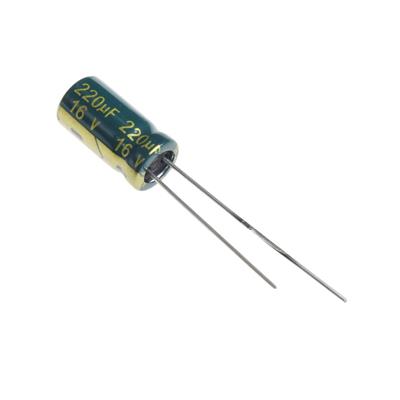 220UF 16V-6.3*12-105C-GREEN | LF221M1CBKJ0612VGN | خازن الکترولیت 220 میکرو فاراد 16 ولت