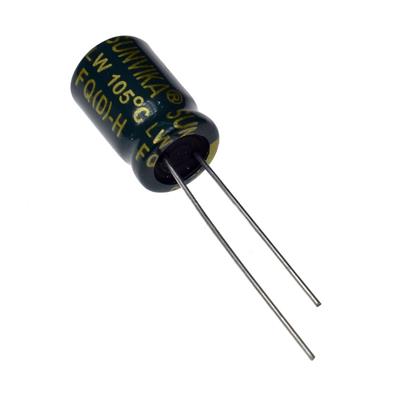 220UF 35V-8*12-105C-GREEN | 220UF 35V-8*12-105C-GREEN (LW SERIES) | خازن الکترولیت 220 میکرو فاراد 35 ولت