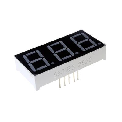 7SEGMENT DISPLAY 3DIGIT COMMON ANODE 19*37 RED | CL5631BH | سون سگمنت آند سه تایی قرمز 5631 سایز 19*37