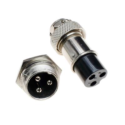 CONNECTOR GX16-3 M&F | CONNECTOR GX16-3 | کانکتور فلزی نظامی 3 پین GX16