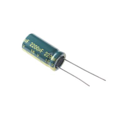 2200UF 16V-10*20-105C-GREEN | LF222M1CBKJ1020VGN | خازن الکترولیت 2200 میکرو فاراد 16 ولت
