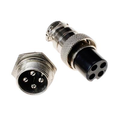 CONNECTOR GX16-4 M&F | CONNECTOR GX16-4 | کانکتور فلزی نظامی 4 پین GX16