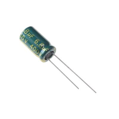 6.8UF 400V-8*14-105C-GREEN | LF6R8M2GBKJ0814VGN | خازن الکترولیت 6.8 میکرو فاراد 400 ولت
