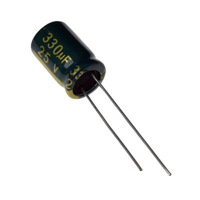330UF 25V-8*12-105C-GREEN | 330UF 25V-8*12-105C-GREEN (LW SERIES) | خازن الکترولیت 330 میکرو فاراد 25 ولت