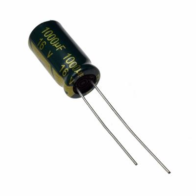 1000UF 16V-8*16-105C-GREEN | 1000UF 16V-8*16-105C-GREEN (LW SERIES) | خازن الکترولیت 1000 میکرو فاراد 16 ولت