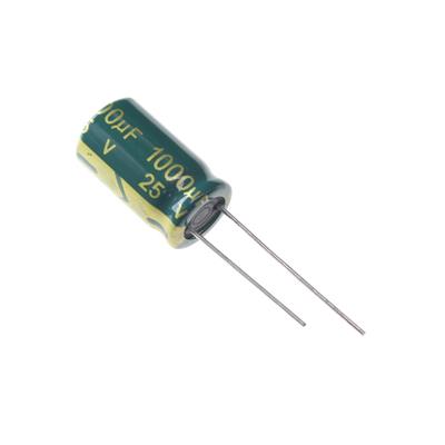 1000UF 25V-10*17-105C-GREEN | LF102M1EBKJ1017VGN | خازن الکترولیت 1000 میکرو 25 ولت