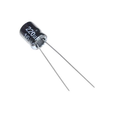220UF 16V-6.3*7-105C-BLACK | KM221M1CBKJ067VBK | خازن الکترولیت 220 میکرو فاراد 16 ولت