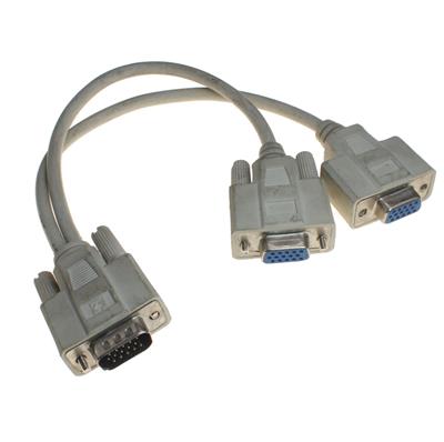 VGA MALE TO DUAL VGA FEMALE SPLITTER CABLE