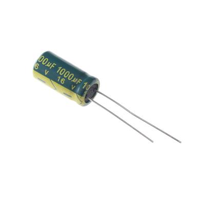 1000UF 16V-8*16-105C-GREEN | خازن الکترولیت 1000 میکرو فاراد 16 ولت