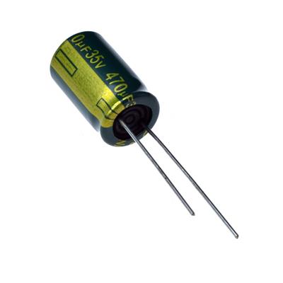 470UF 35V-10*17-105C-GREEN | 470UF 35V-10*17-105C-GREEN (LP SERIES) | خازن الکترولیت 470 میکرو فاراد 35 ولت
