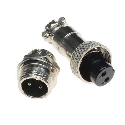 CONNECTOR GX12-2 M&F | CONNECTOR GX12-2 | کانکتور نظامی فلزی 2 پین GX12