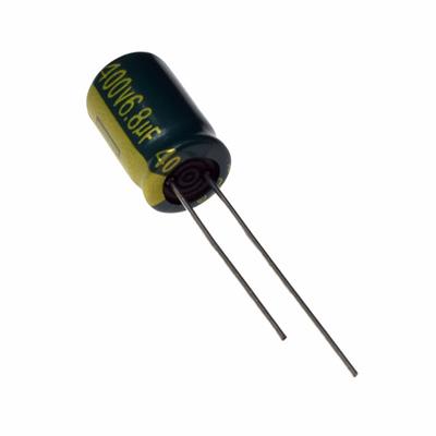 6.8UF 400V-8*12-105C-GREEN | 6.8UF 400V-8*12-105C-GREEN (KM SERIES) | خازن الکترولیت 6.8 میکرو فاراد 400 ولت