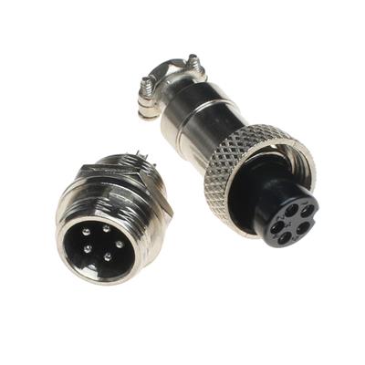 CONNECTOR GX12-5 M&F | CONNECTOR GX12-5 | کانکتور نظامی فلزی 5 پین GX12