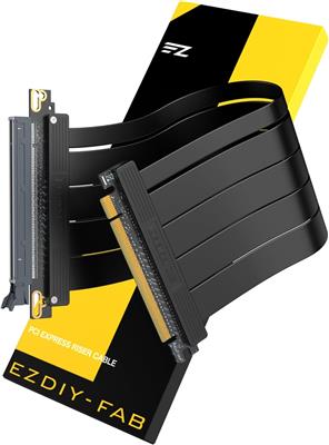 EZDIY-FAB PCIE 5.0 RISER CABLE, GEN5 GPU EXTENDER, STRAIGHT, 30CM, BLACK