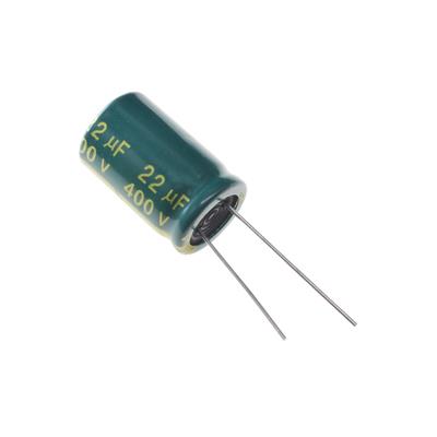 22UF 400V-13*21-105C-GREEN | LF220M2GBKJ1321VGN | خازن الکترولیت 22 میکرو فاراد 400 ولت