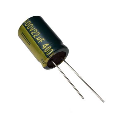 22UF 400V-13*21-105C-GREEN | 22UF 400V-13*21-105C-GREEN (KM SERIES) | خازن الکترولیت 22 میکرو فاراد 400 ولت