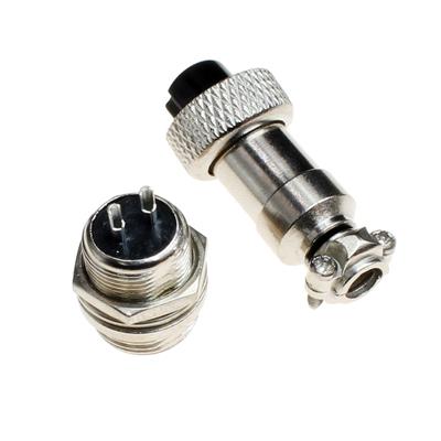 CONNECTOR GX12-2 M&F | CONNECTOR GX12-2 | کانکتور نظامی فلزی 2 پین GX12