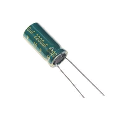 2200UF 10V-10*20-105C-GREEN | LF222M1ABKJ1017VGN | خازن الکترولیت 2200 میکرو فاراد 10 ولت