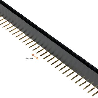 پین هدر 1*40 مادگی رایت 2.54 میلی متر PIN HEADER 1*40 FEMALE RA 2.54MM | PBR-2.54-1X40GF | پین هدر 1*40 مادگی رایت 2.54 میلی متر