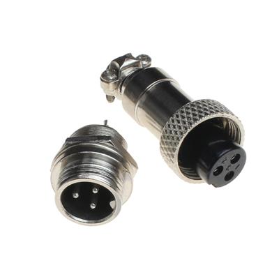 CONNECTOR GX12-3 M&F | CONNECTOR GX12-3 | کانکتور نظامی فلزی 3 پین GX12