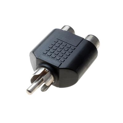 MONO RCA MALE TO TWO RCA FEMALE AUDIO SPLITTER