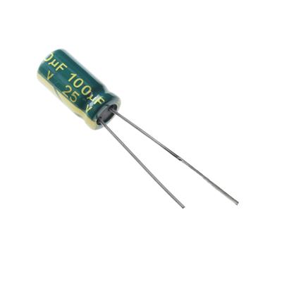 100UF 25V-6.3*12-105C-GREEN | LF101M1EBKJ0612VGN | خازن الکترولیت 100 میکرو فاراد 25 ولت