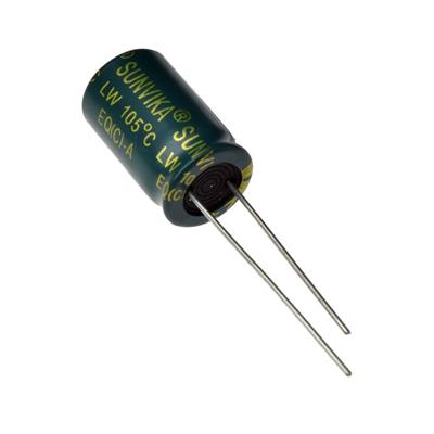 1000UF 25V-10*17-105C-GREEN | 1000UF 25V-10*17-105C-GREEN (LW SERIES) | خازن الکترولیت 1000 میکرو 25 ولت